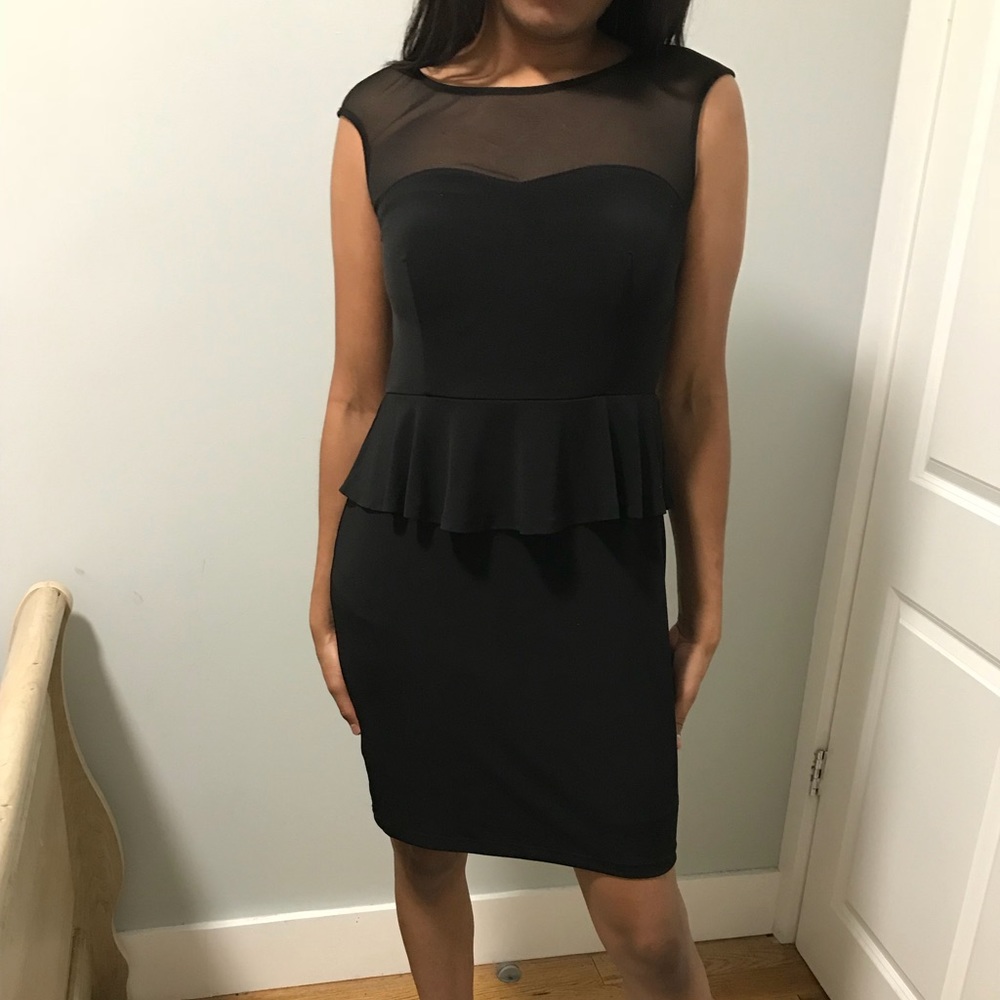 Black peplum dress